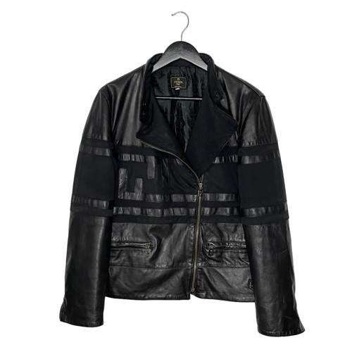 Giacca pelle moto biker logo