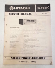 Hitachi HMA-6500 Service Manual Stereo Power Amplifier ~Original~ FREE SHIP