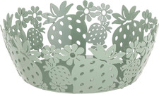 Portapane in Metallo Decorato, Design Moderno per Tavola E Cucina, Linea Fragola