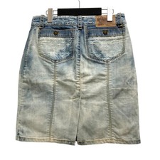 Gonna Louis Vuitton Monogram Denim Lavato 36 Autentica 38 Azzurro Chiaro