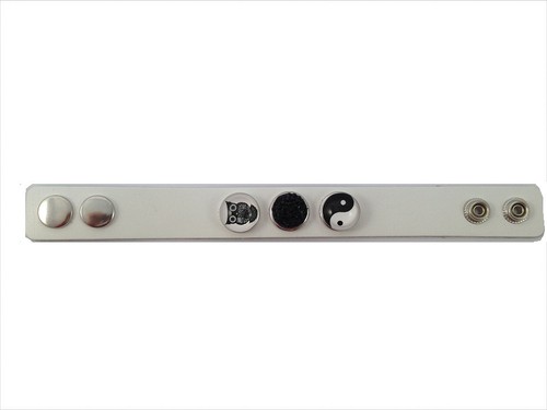 Bracciale pelle bianca - bracciale,