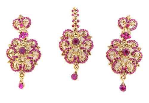 Set orecchini lunghi kundan - set,