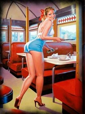 Retro American Diner Pin Up
