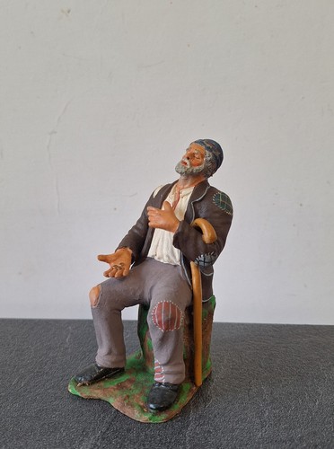 Mendicante statuina presepe