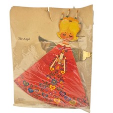 Calendario dell'avvento angelo Danimarca vintage anni 70 Natale grande fustellato raro