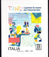 ITALIA 2024 TRENTO CAPITALE EUROPEA DEL VOLONTARIATO FRANCOBOLLO NUOVO