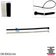 CONF. 100 PZ FASCETTE FASCETTA PLASTICA MULTIUSO STRINGENTI CM 20X3,6 MM