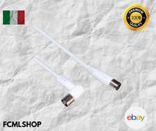 Cavo Antenna TV Coassiale 3m 75 Ohm Iec Maschio Femmina 90° Schermato Per DVB C