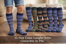 12 Paia Calze PILE Uomo 40/45