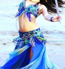 Costume danza del ventre manifattura egiziana, Blu