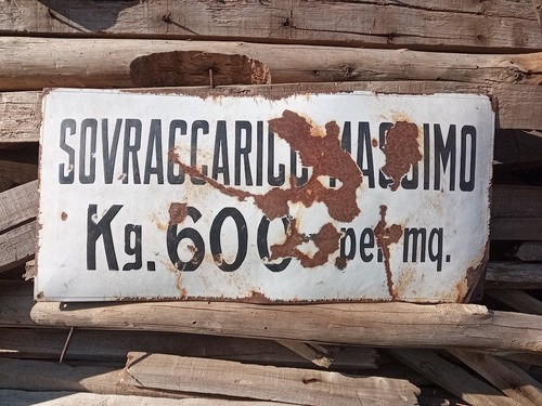 Insegna smaltata sovraccarico - insegna,