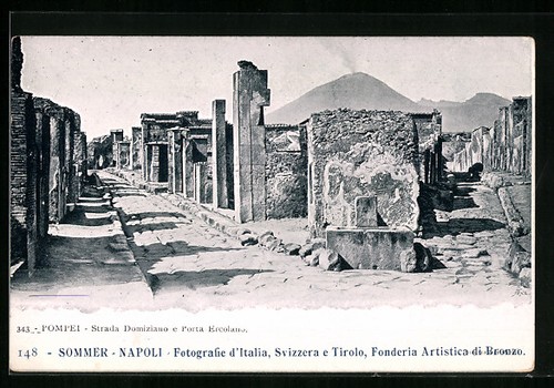 Cartolina pompei strada - cartolina,