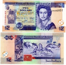 Banconota Belize 2 Dollari