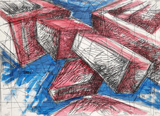 VINICIO BERTI: Rara Tecnica Mista di cm. 70x50, Firmata + Autentica. STUPENDA!!!