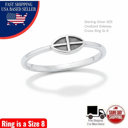 Anello croce laterale - , argento