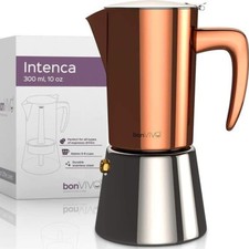 Caffettiera bonVIVO Intenca 6 Tazze Rame Acciaio Inox Moka per Induzione