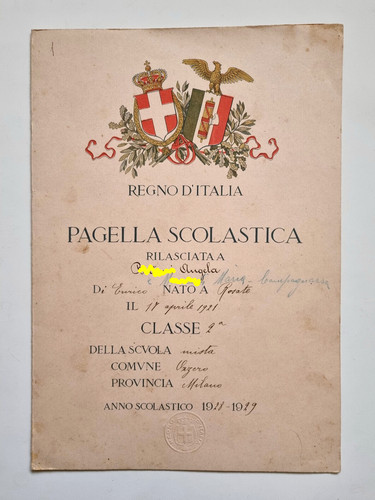 Pagella fascista scuola ozzero - fascista,