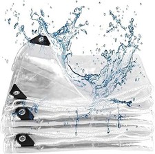 Telo Trasparente Impermeabile con Occhielli Serra Balcone Gazebo Copertura