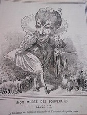 Caricature 19èm Musée Souverains Henri III fondateur  maison Sanfourche