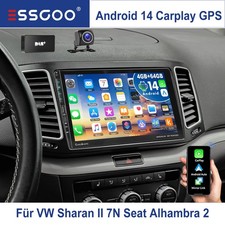 Autoradio 4+64G DAB+ Android 14 GPS per VW Sharan II 7N Seat Alhambra II 2010-22