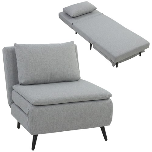 Homcom poltrona letto singola - poltrona,