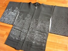 Giacca giapponese Haori Montsuki* nero kimono elegante Vintage 100% seta 