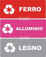 3 TARGHETTE ADESIVE "RACCOLTA DIFFERENZIATA"RIFIUTI,CONTENITORE, PATTUMIERA,CASA
