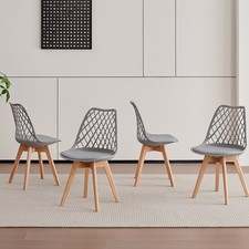 Set di 4 sedie imbottite da pranzo soggiorno cucina Sedia in rete trafora grigio
