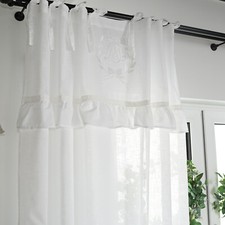 Tenda Matilde bianca ricamata tenda romantica shabby stile country tende
