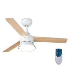 Ventilatore Soffitto INSPIRE con luce effetto noce chiaro D. 106 cm 