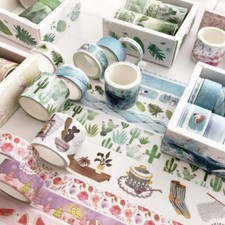 Set 8 rotoli nastro washi decorativo carta scrapbooking adesivo fai da te adesivo D33