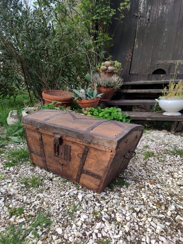 Antico baule forziere - , legno