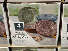 Set 4 ciotole in gres mosaico