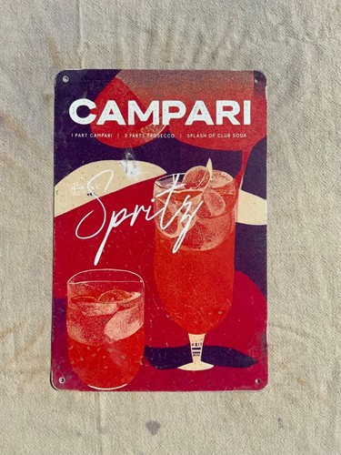 Insegna metallo campari - in, metallo,