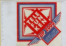ADESIVO VINTAGE STICKER TELEFUNKEN TOP 2000 VIDEO HIFI TELEVISION