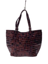 Borsa tote Cocco Fiore smaltata in pelle marrone tracolla aperta usata