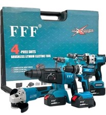 Kit 4in1 Avvitatore Trapano Smerigliatrice Tassellatore 2 Batteria Valigetta