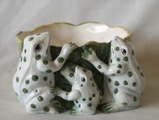 Fioriera ceramica rane a pois