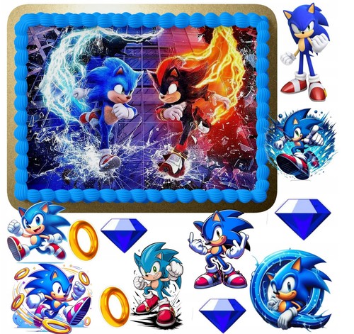 Sonic riccio blu commestibile