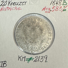AUTRICHE - 20 KREUZER 1848 B -