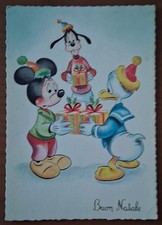 Cartolina Buon Natale Walt Disney"Topolino,Pluto,Paperino"FG 1961