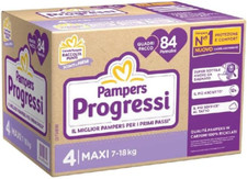 PAMPERS PROGRESSI QUADRIPACK TG. 4  confezione convenienza da 84 pannolini