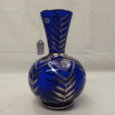 Vaso in cristallo blu cobalto