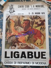 Antonio Ligabue Manifesto 1979 Mostra Modena Muratori Originale D'epoca