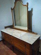 comò vintage anni ’50–’60 completo di grande specchiera e coppia di comodini  