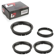 4x Distanziali Anello Nero di Centraggio Cerchi IN Lega Ø 76,0 - 66,6 MM per