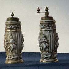  SET PORTA SALE E PEPE IN CERAMICA " R. CAPODIMONTE " ITALIA - EPOCA 1950
