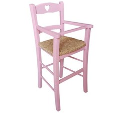 Seggiolone in legno per bimbo bambino colore rosa casa pizzeria ristorante