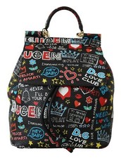 Borsa DOLCE & GABBANA SICILIA pelle nera Queen Love zaino donna borsa borsetta