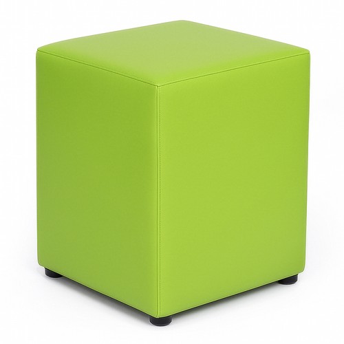 Cubo seduta ecopelle verde